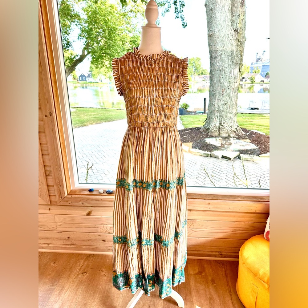 Oliphant gold stripe maxi dress Medium